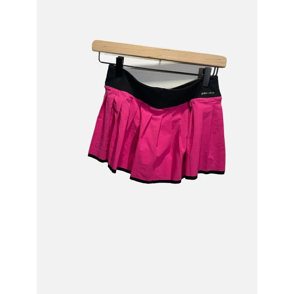 Nike Dri-FIT Tennis Skort Kids Medium Pink Pleated Athletic Activewear Skirt - Picture 3 of 5